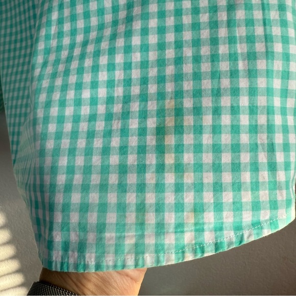 Vineyard Vines Whale Shirt Cotton Green Gingham Button Front Boys Size Small - Picture 10 of 10